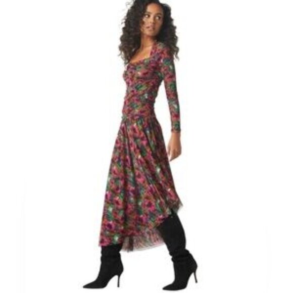 NWT MISA Los Angeles “Dania” Asymmetrical Floral Wrap Skirt Size Small - Picture 5 of 9